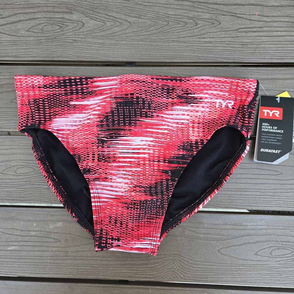 TYR Durafast Elite Men's Surge Swim Racer Brief Red SZ 32 New